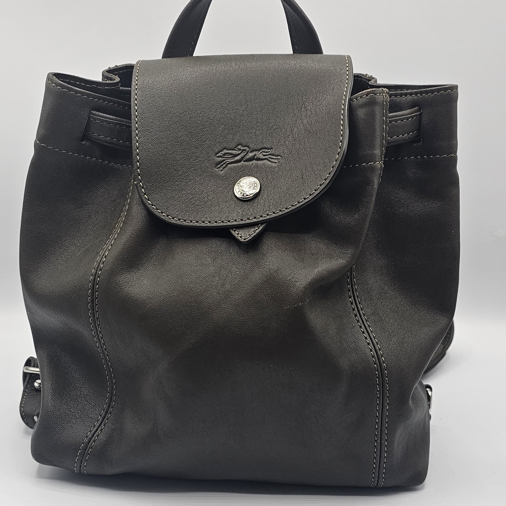 Leather LONGCHAMP Backpack Green